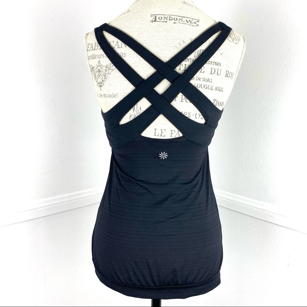 Athleta Black Crisscross Back Stretch Tank Top S